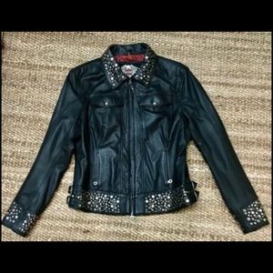 XL leather embellished Harley Davidson jacket.